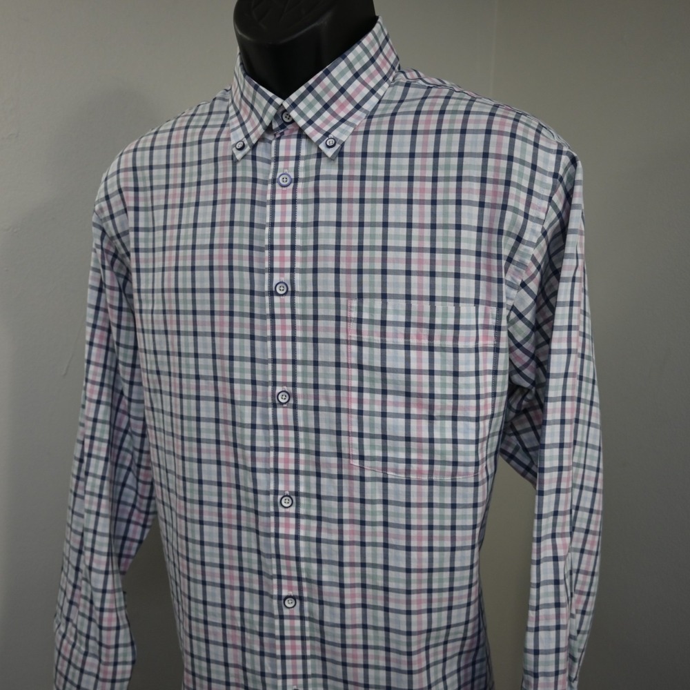 Southern Proper Dress Shirt Plaid Long Sleeve Button Up Mens Size Medium - Picture 2 of 11
